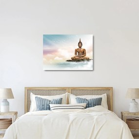 Sklenený obraz - Budha dozerajúci na zemi (70x50 cm)