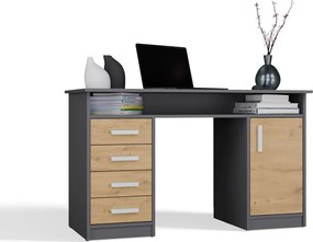 Psací stůl ADA 125 cm dub Artisan/antracitový