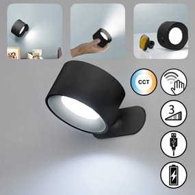 Čierne LED nástenné svietidlo Magnetics – Fischer &amp; Honsel