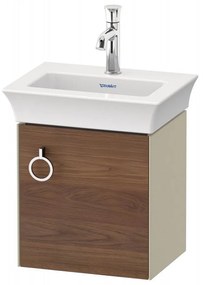 DURAVIT White Tulip závesná skrinka pod umývadielko, 1 dvierka, pánty vpravo, 384 x 298 x 410 mm, americký orech masív/taupe vysoký lesk, WT4250R77H3