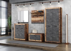 Botník Luna 90 cm dub Matera tmavý/sivý