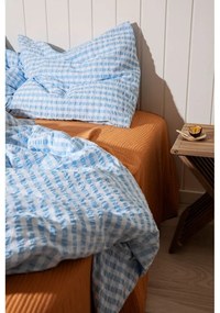 Bielo-svetlomodré predĺžené krepové obliečky na jednolôžko 140x220 cm Bæk&amp;Bølge – JUNA