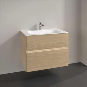 VILLEROY &amp; BOCH Collaro závesná skrinka pod umývadlo, 2 zásuvky, s LED osvetlením, 796 x 498 x 603 mm, Nordic Oak, C138B0VJ