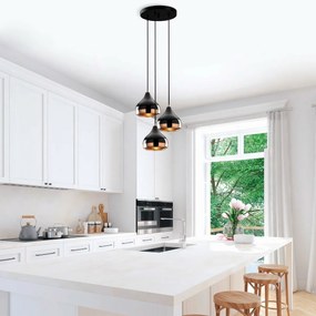 Závesný lustr Yildo - 6871, čierna-medená