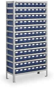 Regál s plastovými boxmi MAX - 2000 x 500 x 1000 mm, 96x box C