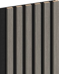 Mexen Lam-F, akustické stenové lamely 275 × 30 cm, plstený podklad 8 mm, technická dyha, dub striebristý, S105-275307-3015-007