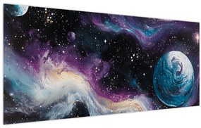 Obraz - Maľovaný vesmír (120x50 cm)