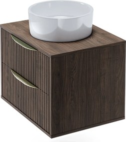 Závesná skrinka pod umývadlo Avila s doskou 60 cm orech