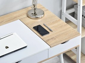 PC stolík Baiden (dub + biela). Vlastná spoľahlivá doprava až k Vám domov. 1109731