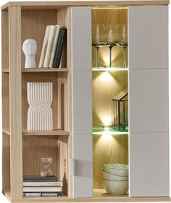 XXXLutz ZÁVESNÁ VITRÍNA, farba duba, kašmírová, 80/101/38 cm Stylife - Sklenené vitríny - 002737047209