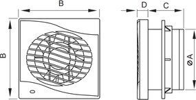 Kúpeľňový ventilátor MEXEN DXS 120 so spätnou klapkou a ovládaný lankom - biely, W9603-125K-00