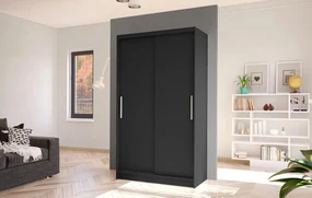 Moderná šatníková skriňa BRUNO 1 - šírka 100 cm, čierna
