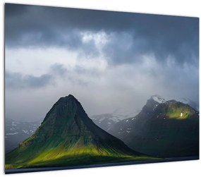 Sklenený obraz hôr (70x50 cm)