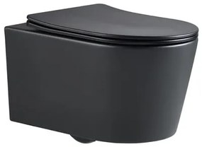 WC závesné SAT Brevis vrátane dosky softclose, 48 cm, čierny SATBRE010RREXPBKM, 1 ks