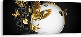 Obraz - Guľa so zlatými motívmi (120x50 cm)