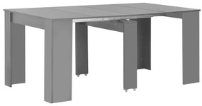 Rozťahovací jedálenský stôl lesklý sivý 175x90x75 cm