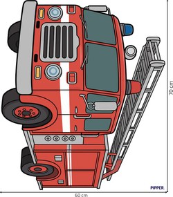 PIPPER. Textilná nálepka na stenu "Hasiči"