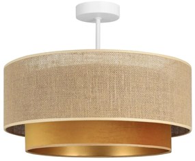 Prisadený luster SARTA 1xE27/60W/230V medený/juta