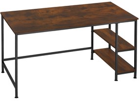 tectake 404423 počítačový stôl canton 120x60x75,5cm - industriálne drevo tmavé, rustikálne