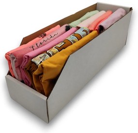 Úložné boxy na oblečenie, organizéry do skrine BIELY KARTÓN 15x47 cm