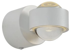 Dizajnové nástenné svietidlo biele vrátane LED IP44 - Lens