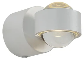 Dizajnové nástenné svietidlo biele vrátane LED IP44 - Lens