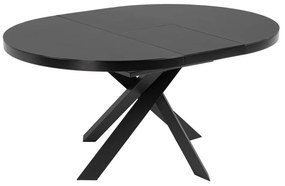 Čierny okrúhly rozkladací jedálenský stôl so sklenenou doskou ø 160 cm Vashti – Kave Home