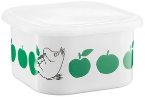 Dóza s vrchnákom Moomin Joyful Apples 1,5l, smalt / bielo-zelená