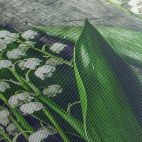 Obraz konvaliniek (s hodinami) (90x30 cm)
