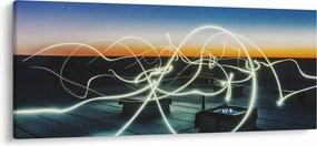 Obraz - pohľad na oblohu zo strechy (120x50 cm)
