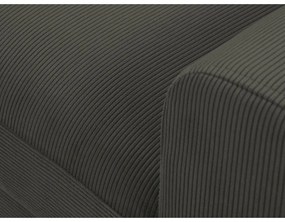 Čierna menčestrová rozkladacia/s úložným priestorom rohová pohovka (ľavý roh/s leňoškou) Kyoto – Cosmopolitan Design