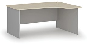 Kancelársky rohový pracovný stôl PRIMO GRAY, 1600 x 1200 mm, pravý, sivá/breza