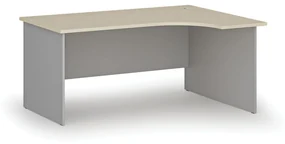 Kancelársky rohový pracovný stôl PRIMO GRAY, 1600 x 1200 mm, pravý, sivá/breza
