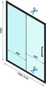 Rea Rapid Slide, posuvné sprchové dvere 1400 x 1950 mm, 6mm číre sklo, zlatý profil, REA-K5616