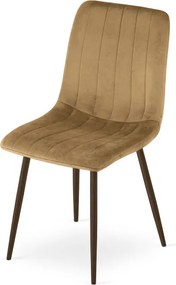 Jedálenská stolička LAVA zamatová, hnedá / hnedá