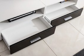FURNIVAL Torino obývacia stena s osvetlením biela / čierny lesk