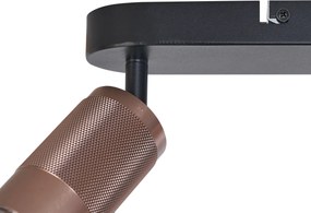 Zaoblené stropné bodové svietidlo tmavý bronz 3-svetelné nastaviteľné - Veerle