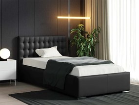 Kontinentálna posteľ Fokker Mini, Rozmer postele: 90x200, Dostupné poťahy: ekokoža Soft 011 (čierna)