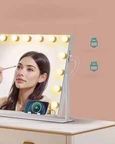 Kosmetické zrcadlo Komis s LED osvětlením bílé