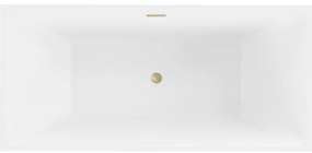 Mexen Nita, voľne stojaca vaňa 170 x 80 cm, biela, zlatý matný prepad, 52091708000-55