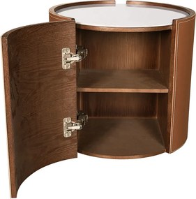 Noční stolek Modig M36 50 cm umělá kůže hnědý/mramor