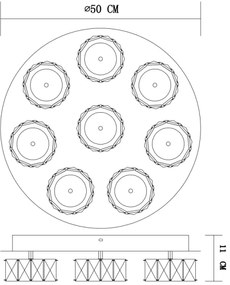 Globo 49350D5 - LED Stm. stropné svietidlo AMUR LED/64W/230V 4000K pr. 50 cm