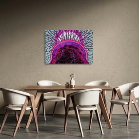 Abstraktný sklenený obraz - fialové vetvy (70x50 cm)