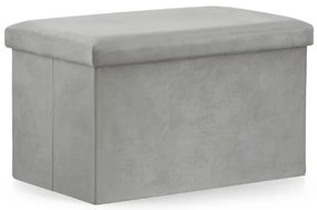 Skladacia taburetka sivá XL zamat sivá