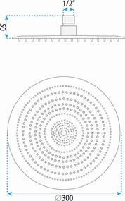 Rea Rea, okrúhla dažďová sprchová hlavica, JS-P014BG, 30cm, zlatá matná, REA-P8604