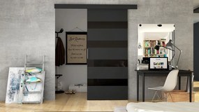 Interiérové posuvné dvere Opera 90 V, Farby: čierny / čierny lacobel