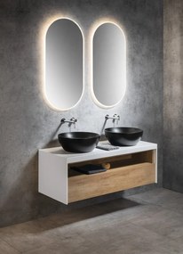 GSI GSI, PURA keramické umývadlo na dosku, priemer 42 cm, čierna matná, 885126