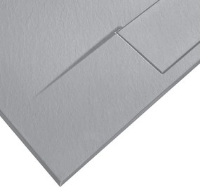 Rea Bazalt, sprchová vanička 90x90x2,5 cm + nízky sifón, šedá, REA-K4105