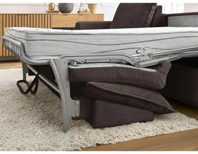 Hnedá menčestrová rozkladacia rohová pohovka (variabilná) Augustin – Bobochic Paris