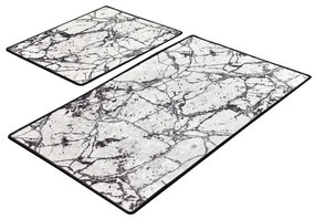 Súprava 2 kúpeľňových predložiek MarbleWorld čierna/biela